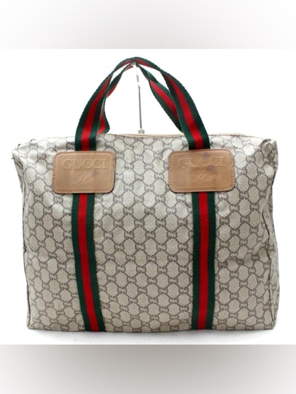 Vintage Gucci Plus GG Monogram Coated Canvas Travel Tote/Duffel Bag